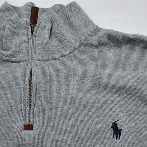 Polo Ralph Lauren Mens XL Gray Quarter Zip Long Sleeve Pullover Sweater